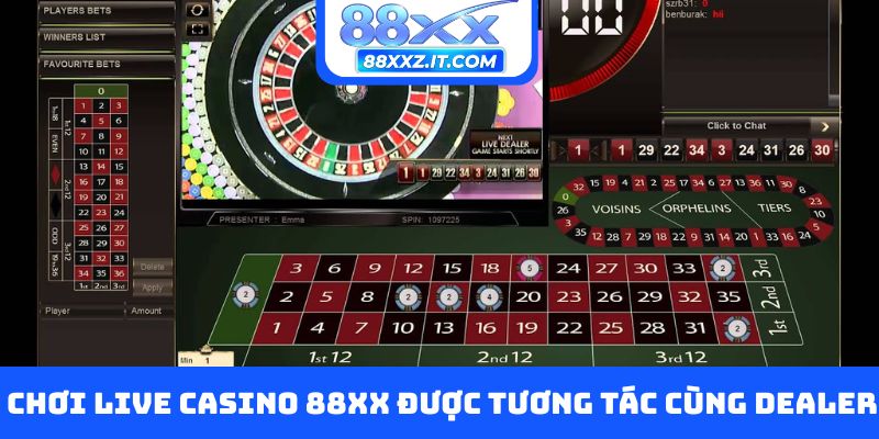 Chơi live casino 88XX được tương tác cùng Dealer