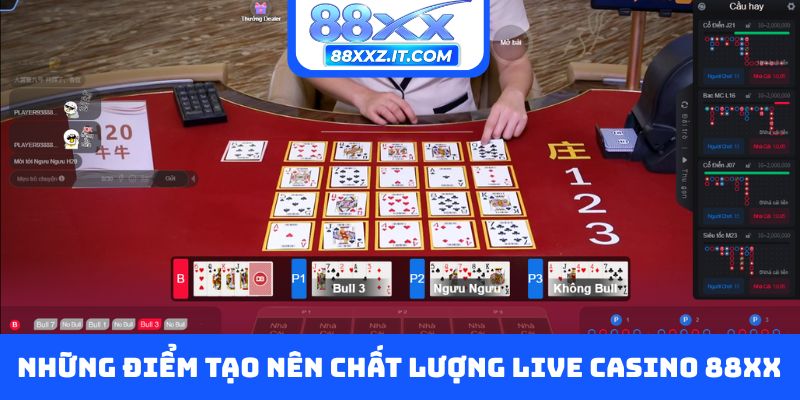 Những điểm tạo nên chất lượng live casino 88XX